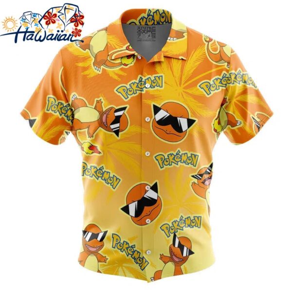 Charmander Pokemon Alolan Style Button Up Hawaiian Shirt 1