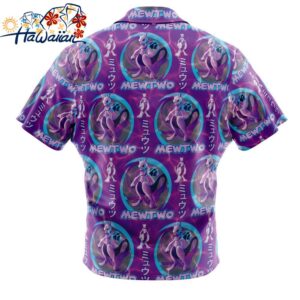 Cosmic Mewtwo Pokemon Button Up Hawaiian Shirt 2 1