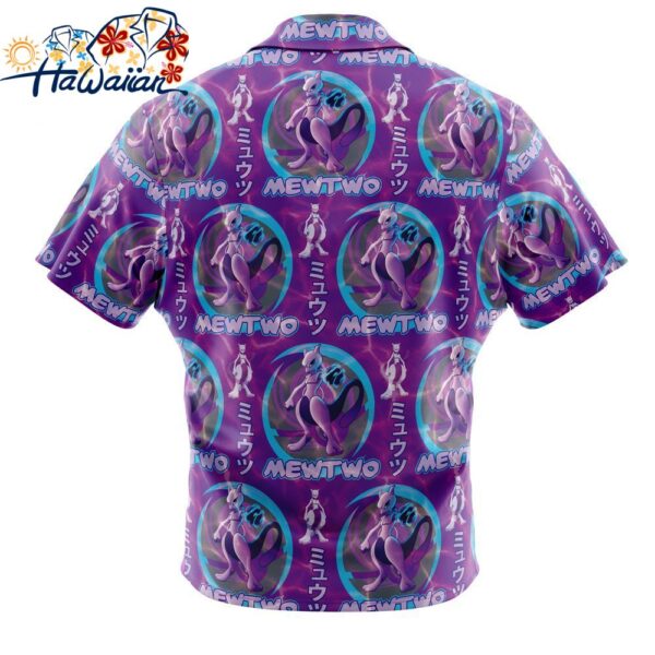 Cosmic Mewtwo Pokemon Button Up Hawaiian Shirt 2 1