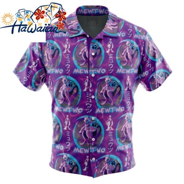 Cosmic Mewtwo Pokemon Button Up Hawaiian Shirt S 1 1