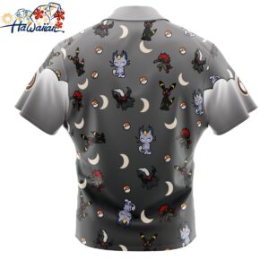 Dark Type Pattern Pokemon Button Up Hawaiian Shirt 2 1