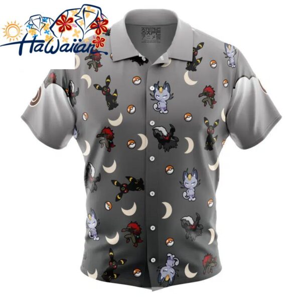 Dark Type Pattern Pokemon Button Up Hawaiian Shirt S 1 1