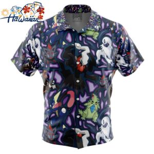 Dark Type Pokemon Pokemon Button Up Hawaiian Shirt 1