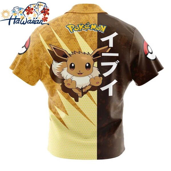 Eevee Attack Pokemon Button Up Hawaiian Shirt 2 1
