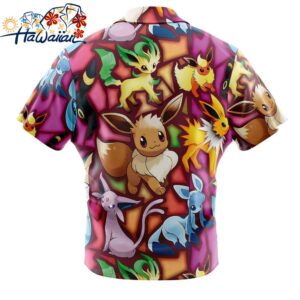 Eevee Evolutions Pokemon Button Up Hawaiian Shirt 2 1