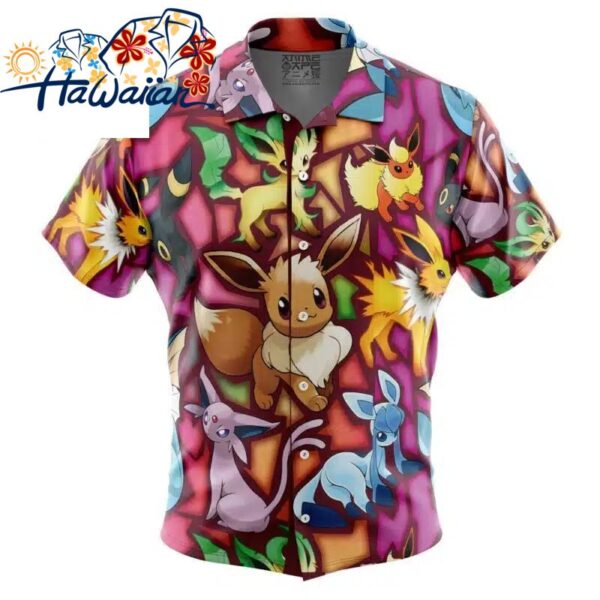 Eevee Evolutions Pokemon Button Up Hawaiian Shirt S 1 1