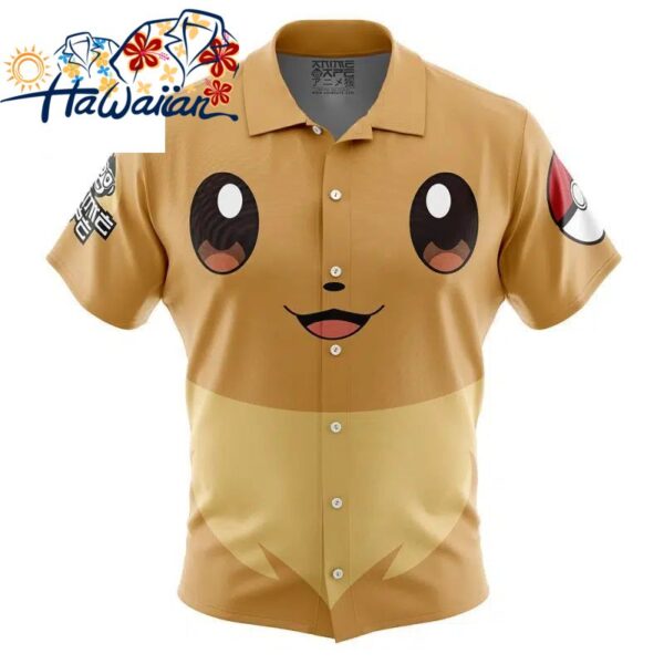 Eevee Face Pokemon Button Up Hawaiian Shirt S 1 1
