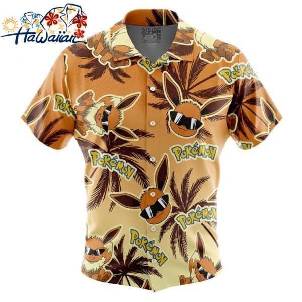 Eevee Pokemon Alolan Style Button Up Hawaiian Shirt 1