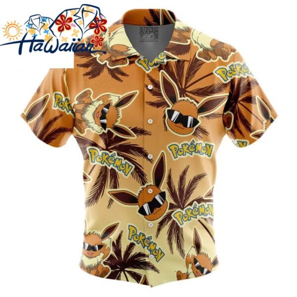 Eevee Pokemon Alolan Style Button Up Hawaiian Shirt S 1 1