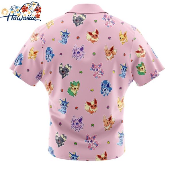 Eevelutions Pattern Pokemon Pattern Button Up Hawaiian Shirt 2 1