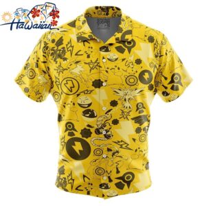 Electric Pokemon Button Up Hawaiian Shirt 1