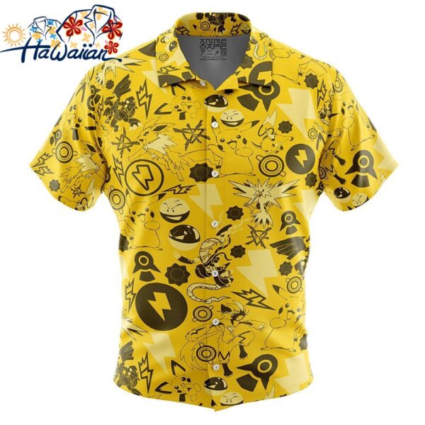 Electric Pokemon Button Up Hawaiian Shirt 1