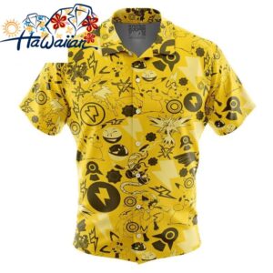 Electric Pokemon Button Up Hawaiian Shirt S 1 1