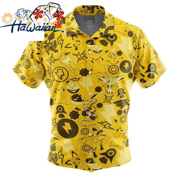Electric Pokemon Button Up Hawaiian Shirt S 1 1