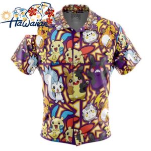 Electric Rodent Type Pokemon Pokemon Button Up Hawaiian Shirt S 1 1
