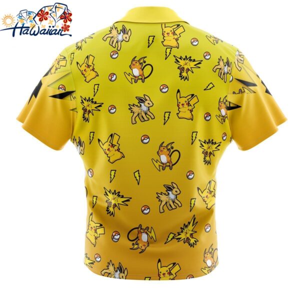 Electric Type Pattern Pokemon Button Up Hawaiian Shirt 2 1