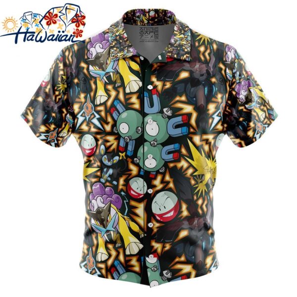 Electric Type Pokemon Pokemon Button Up Hawaiian Shirt 1