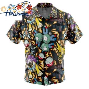 Electric Type Pokemon Pokemon Button Up Hawaiian Shirt S 1 1