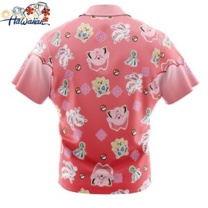 Fairy Type Pattern Pokemon Button Up Hawaiian Shirt 2 1