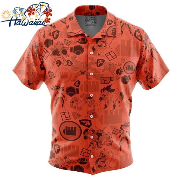 Fighting Pokemon Button Up Hawaiian Shirt 1