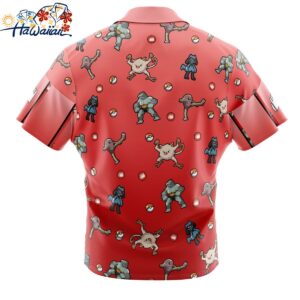 Fighting Type Pattern Pokemon Button Up Hawaiian Shirt 2 1