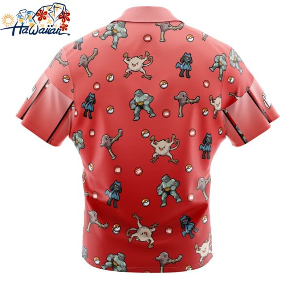 Fighting Type Pattern Pokemon Button Up Hawaiian Shirt 2 1