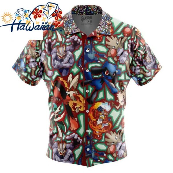 Fighting Type Pokemon Pokemon Button Up Hawaiian Shirt S 1 1