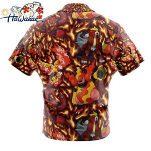 Fire Type Pokemon Pokemon Button Up Hawaiian Shirt 2 1