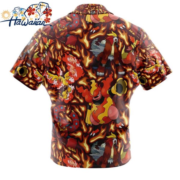 Fire Type Pokemon Pokemon Button Up Hawaiian Shirt 2 1