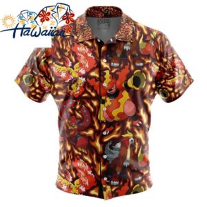 Fire Type Pokemon Pokemon Button Up Hawaiian Shirt S 1 1