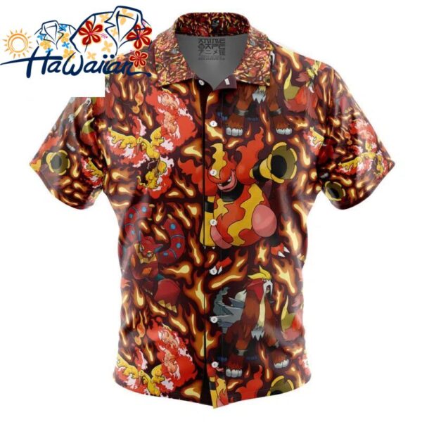 Fire Type Pokemon Pokemon Button Up Hawaiian Shirt S 1 1