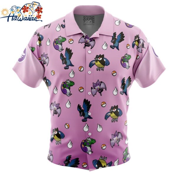 Flying Type Pattern Pokemon Button Up Hawaiian Shirt 1