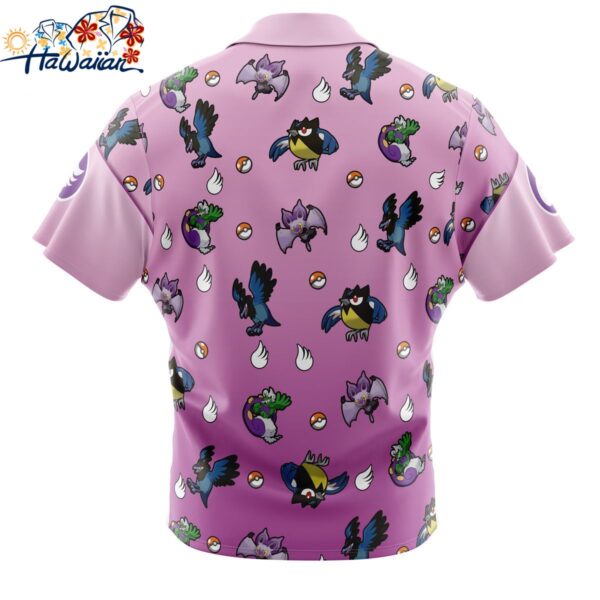 Flying Type Pattern Pokemon Button Up Hawaiian Shirt 2 1