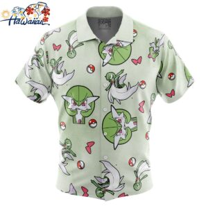 Gardevoir Pattern Pokemon Button Up Hawaiian Shirt 1