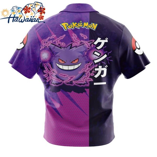 Gengar Attack Pokemon Button Up Hawaiian Shirt 2 1