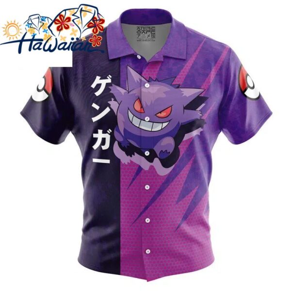 Gengar Attack Pokemon Button Up Hawaiian Shirt S 1 1