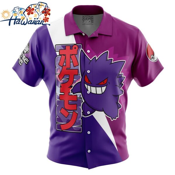 Gengar V2 Pokemon Button Up Hawaiian Shirt 1