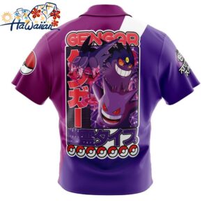 Gengar V2 Pokemon Button Up Hawaiian Shirt 2 1