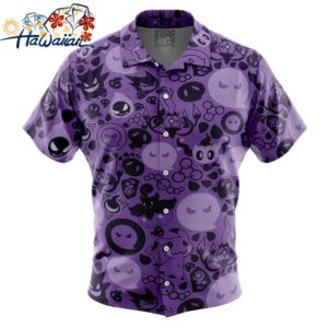 Ghost Pokemon Button Up Hawaiian Shirt 1