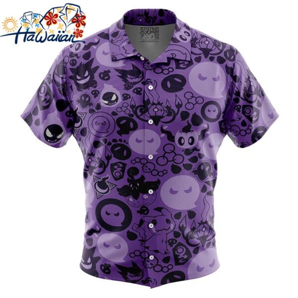 Ghost Pokemon Button Up Hawaiian Shirt 1