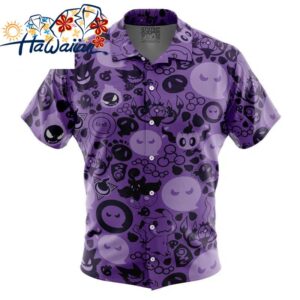 Ghost Pokemon Button Up Hawaiian Shirt S 1 1