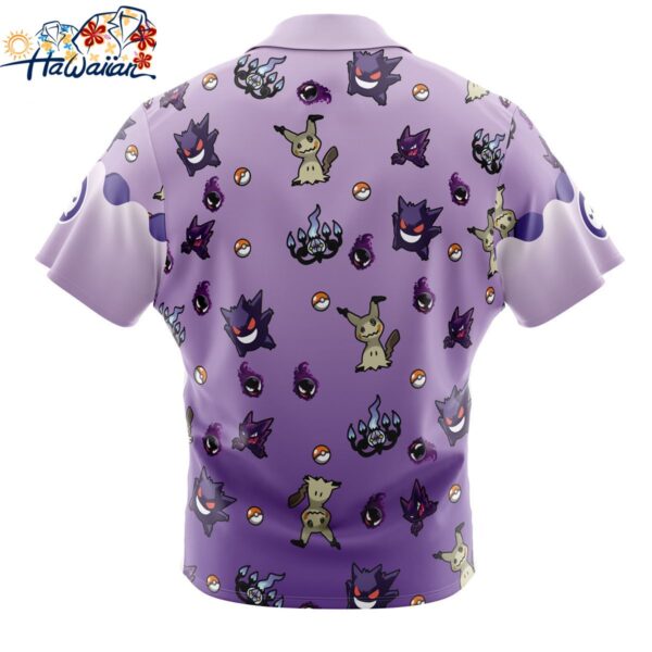 Ghost Type Pattern Pokemon Button Up Hawaiian Shirt 2 1