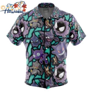 Ghost Type Pokemon Pokemon Button Up Hawaiian Shirt 1