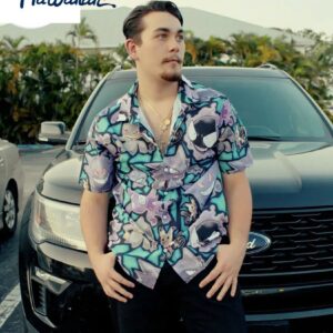 Ghost Type Pokemon Pokemon Button Up Hawaiian Shirt 3 1