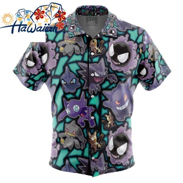 Ghost Type Pokemon Pokemon Button Up Hawaiian Shirt S 1 1