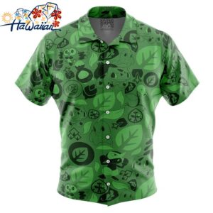 Grass Pokemon Button Up Hawaiian Shirt 1