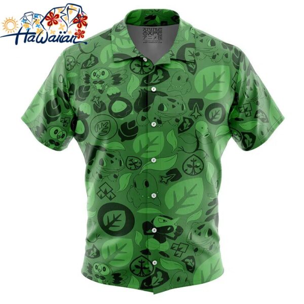 Grass Pokemon Button Up Hawaiian Shirt 1