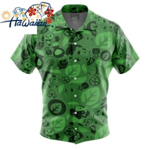 Grass Pokemon Button Up Hawaiian Shirt S 1 1