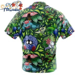 Grass Type Pokemon Pokemon Button Up Hawaiian Shirt 2 1