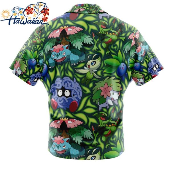 Grass Type Pokemon Pokemon Button Up Hawaiian Shirt 2 1